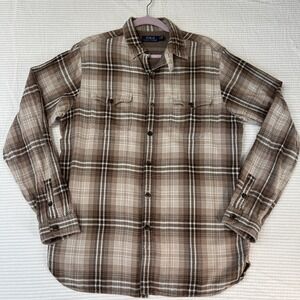 Polo By Ralph Lauren Plaid brown flannel shirt - Men M 100% Cotton Soft Material